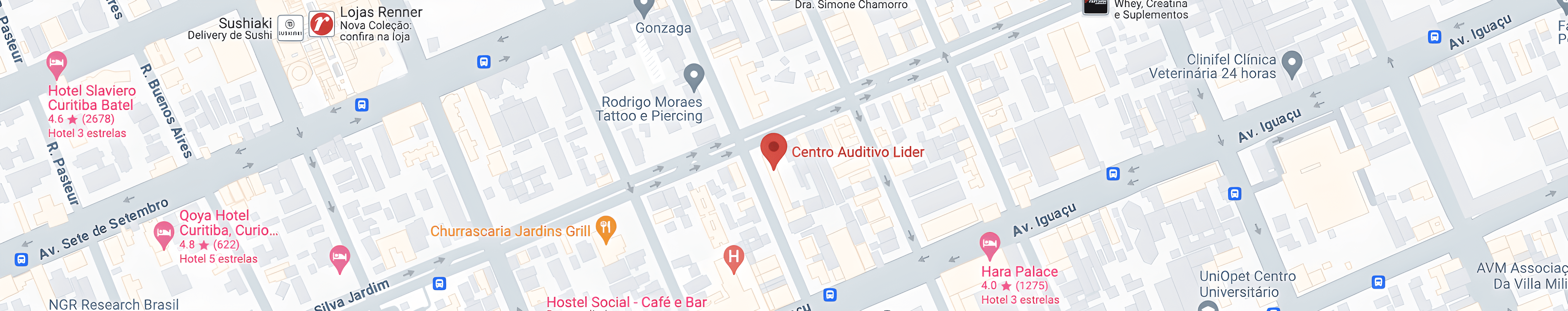 Mapa de localização do Centro Auditivo Líder no Google Maps